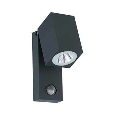 Immagine di Eglo Lampada da Parete a LED per Esterni Sakeda, 1 Luce, Antracite IP44. con Sensore di Movimento, in Alluminio