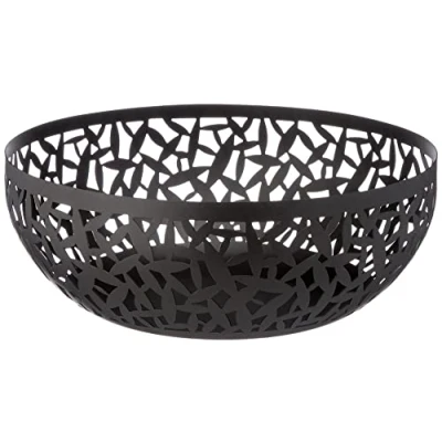 Immagine di Alessi Cactus MSA04/29 B Fruttiera Traforata, Acciaio Colorato con Resina, Nero