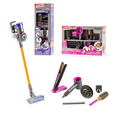 Immagine di ODS Dyson Kit Giocattolo, Set con Aspirapolvere V8 + Asciugacapelli Supersonic Piastra Capelli Corrale, Accessori Inclusi, Età Consigliata +3 Anni