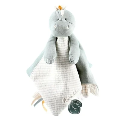 Immagine di Noukie&#039;s Doudou per Bambini in Cotone Bio Stegi lo stegosauro Multiuso Verde/Bianco 1 Unità