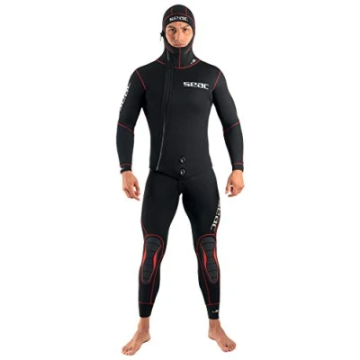 Immagine di Seac Privilege Flex Muta da Sub in Neoprene 5 mm, Giacca con Cappuccio e Salopette per Uomo, Nero, Taglia S
