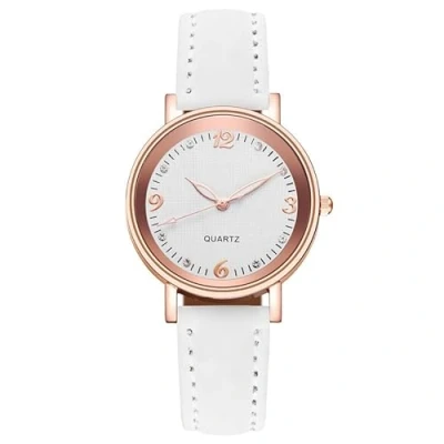 Immagine di Ziyan Orologio da polso donna, classico, molto chiaro, analogico, al quarzo, con cinturino in pelle, bianco, cinghia