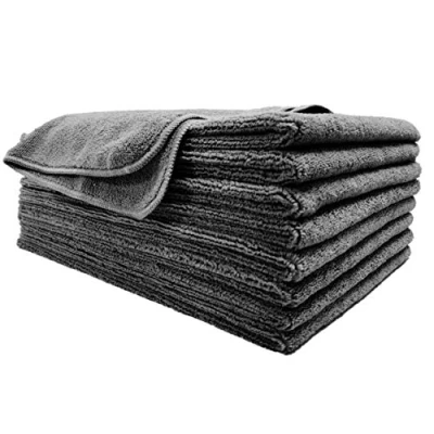 Immagine di Polyte asciugamano in microfibra anti pelucchi per capelli ad asciugatura rapida 40,6 x 73,7 cm 8 pezzi (Grigio Scuro)