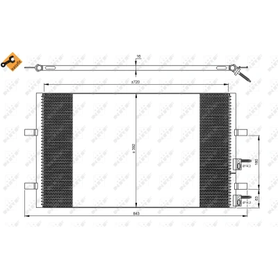Immagine di NRF EASY FIT 35846 Condensatore con anello tenuta 14,5 Alluminio 720 FORD: Transit Mk6 Bus