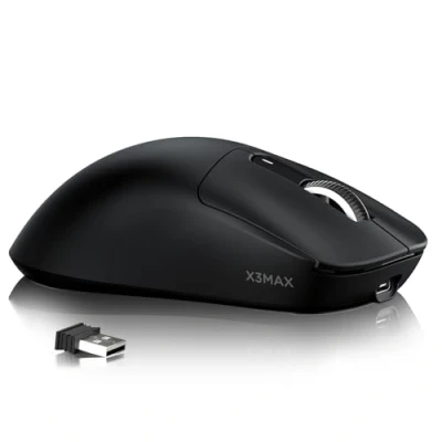 Immagine di ATTACK SHARK X3MAX 49g SUPERLIGHT Mouse, PixArt PAW3950 Gaming Sensor, BT/2.4G Wireless/Wired 6 Adjustable DPI up to 42000, 200 Hrs Battery, Office Mice for Win11/Xbox/PS/Mac (Black)