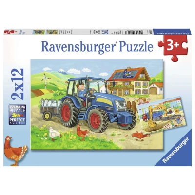 Immagine di Ravensburger Costruzioni e Fattoria, Puzzle, 2 X 12 Pezzi, Multicolore, 7616