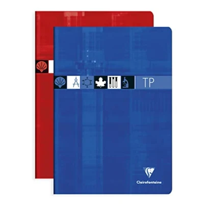 Immagine di Clairefontaine 3167C un quaderno a punto metallico di lavori manuali A4 21x29,7 cm 80 pagine quadretti grandi 90g et bianche 125 g copertina carta laminata Colore casuale