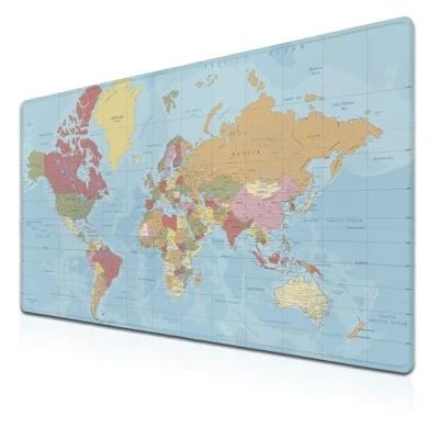 Immagine di Samgula tappetino per mouse da scrivania, con mappa del mondo, grande, ufficio, computer, base in gomma antiscivolo, impermeabile bordi