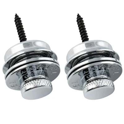Immagine di Musiclily Pro Chitarra Lock Tracolla in Acciaio Strap Locks Security Attacchi di Sicurezza per Elettrica Acustica Basso, Cromato (Set 2)