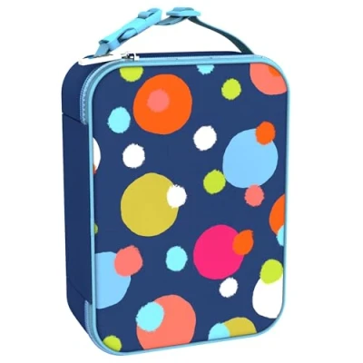 Immagine di ION8 Borsa per il Pranzo di Alta Qualità, Tasca Esterna in Rete Bottiglie, Cinghia Nylon con Separazione Appendere, Interno Imbottito e Lavabile, Cerchi, Poliestere.