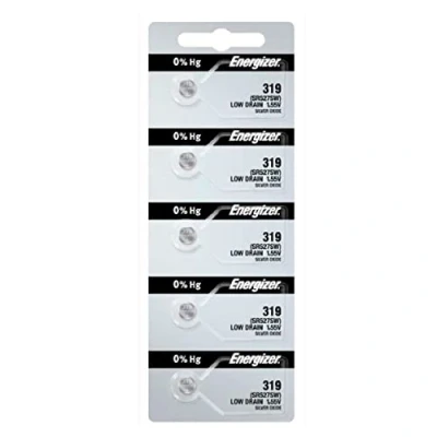 Immagine di Energizer Batteries 319 (SR527SW) Batteria per orologio in ossido di argento, confezione da 5