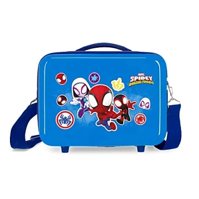 Immagine di Marvel Spiderman go webs Borsa da toilette adattabile con tracolla blu 29x21x15 cm ABS rigido 9,14 l 0,6 kg