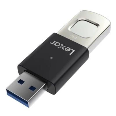 Immagine di Lexar JumpDrive Fingerprint F35 PRO USB 3.0 Unità Flash 128 GB, fino a 400 MB/s in lettura/300 Scrittura, Chiavetta USB, 10 ID impronte digitali consentiti, MemoryStick (LJDF35P128G RNBNG)