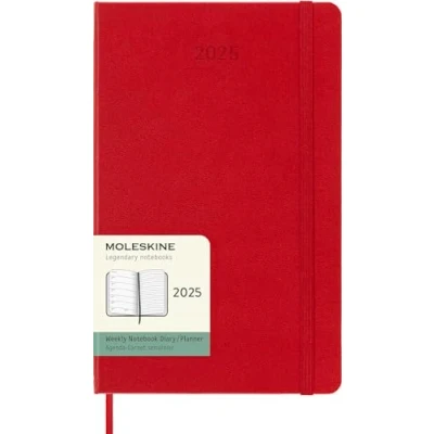Immagine di Moleskine Weekly Planner, Agenda Settimanale con Spazio per Note 12 Mesi 2025, Copertina Rigida e Chiusura Elastica, Colore Rosso Scarlatto, Formato Large 13x21