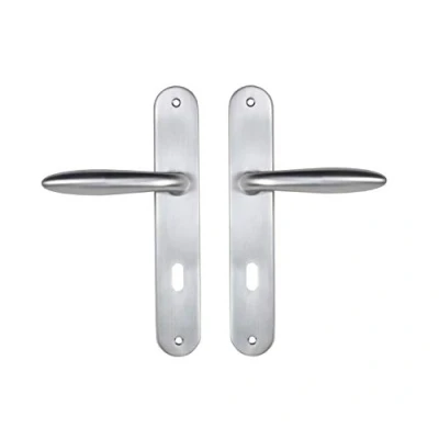 Immagine di Bricard 984050 Set di maniglie zamak su piastra per camera, porta interna, colore: Argento