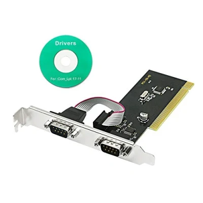 Immagine di CERRXIAN scheda di espansione da PCI a 2 porte seriali DB9 Connettori per porta seriale COM 9 Pin Serial Series RS232 Adattatore