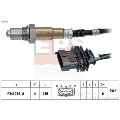 Immagine di EPS 1.998.362 Sonda lambda Made in Italy OE Equivalent riscaldato, planare, Filettatura prelubrificata 4 OPEL: Corsa D Hatchback