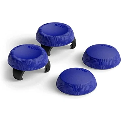 Immagine di SCUF Gommini per Analogici Confezione da 4 con 2 Basi Tactic Impugnature il Pollice del joystick Xbox One e Series XS, PS4, PS5, Nintendo Switch Pro Controllore Blu