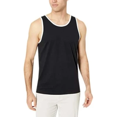 Immagine di Amazon Essentials Top a Canotta Regular Fit Uomo, Bianco/Nero, S