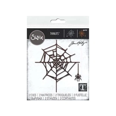 Immagine di Sizzix Die 2PK Spider Web Set di Fustelle Thinlits 2 pz 664747 Ragnatela by Tim Holtz, Taglia unica