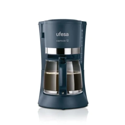 Immagine di Ufesa CG7124 Capriccio 12 Macchina Caffè Americano, tazze, 680W, Brocca 1.2L, Filtro Permanente, Piastra Riscaldante Antiaderente, Sistema Salvagoccia, Auto Stop, Blu