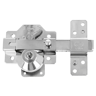 Immagine di Amig Serratura in acciaio per porte con chiavistello di apertura e leva bloccaggio 90 x 154 mm, cilindro 50 mm colore argento alta sicurezza antibumping · antigrimaldello.