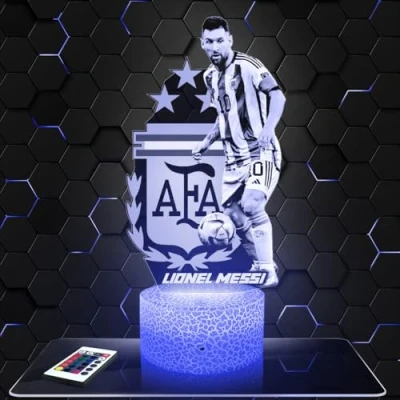 Immagine di Lampada da comodino, Luce notturna tattile L. Messi Argentina illusione 3D LED, idea regalo di Natale per ragazzi e ragazze notte bambini o adulti TOP