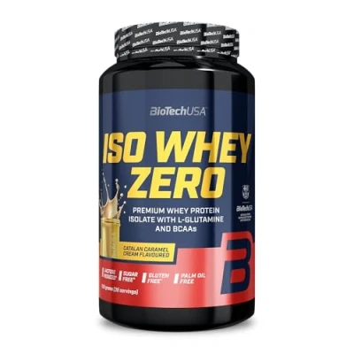 Immagine di BioTechUSA Iso Whey Zero Premium Protein Isolate Grass Fed Enzyme Free Sugar and Gluten free, 908 g, Crema Catalana