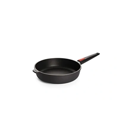 Immagine di Woll Nowo Titanium Padella Bordo Alto c, Ø 28 cm, Altezza 7 con Manico Rimovibile in Alluminio pressofuso, Resistente al Forno, Nera