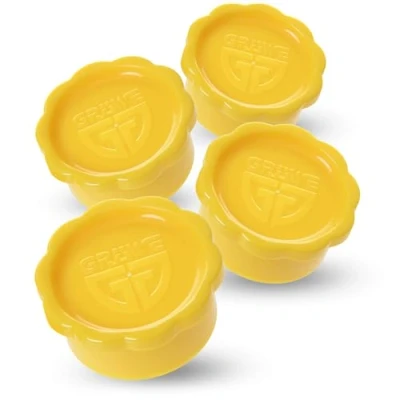 Immagine di GRÄWE coperchi per bottiglie di vetro Sodastream Penguin e Crystal, set 4 bottiglie, coperchio ermetico, colore giallo