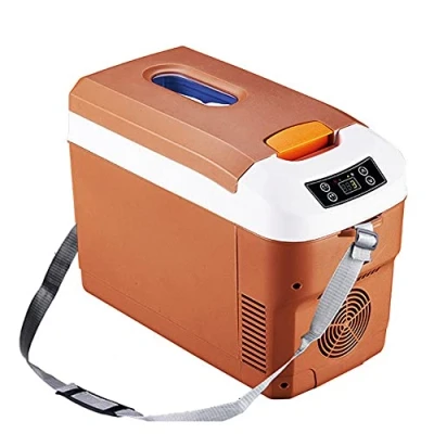 Immagine di YADLCR 12 Litri Frigorifero per Auto Portatile, Mini Frigo Portatile Termoelettrico V / 24 220 Camion Congelatore Bevande Cibo (Color : Brown)