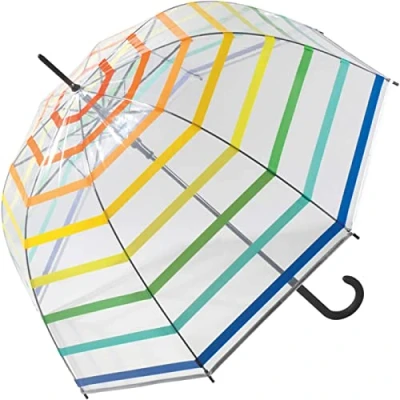 Immagine di Benetton Dip Dye Ombrello Trasparente automatico, colorato, 105 cm, Paralume a campana
