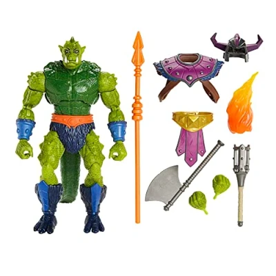 Immagine di Masters of the Universe Masterverse Personaggio Whiplash New Eternia, action figure deluxe da 21 cm con accessori combattimento e 30 punti di articolazione, giocattolo per bambini, 6+ anni, HLB68