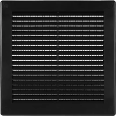 Immagine di Vent Systems Griglia di ventilazione quadrata piatta in plastica nera, 15,2 x cm (dimensioni apertura), HVAC 20,3 complessive)