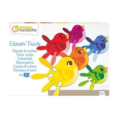 Immagine di Avenue Mandarine PU019C Educativ&#039; Puzzle colori Sfumati 6 Puzzles Uccelli Piume da associare secondo i Gioco educativo a partire dai 3 anni