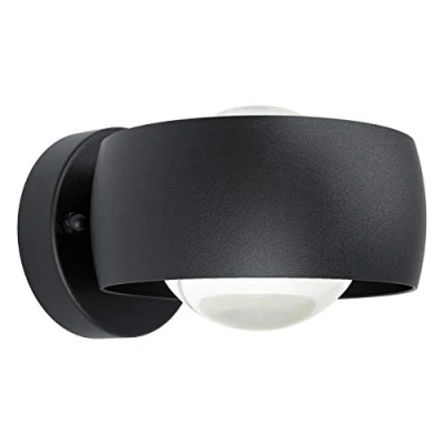 Immagine di Eglo Treviolo 1 Lampada da Parete a LED per Esterni, Moderna, Luce Bianca Calda, IP44. in Alluminio di Colore Nero e Plastica
