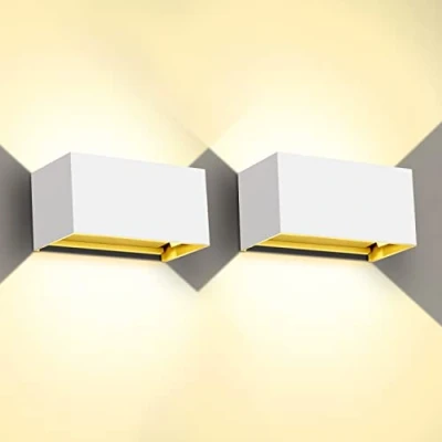 Immagine di Kingwen 2 Pezzi 20W Applique da Parete Interno/Esterno 3000K Bianco Caldo Angolo del Fascio Regolabile Lampade IP65 Impermeabile