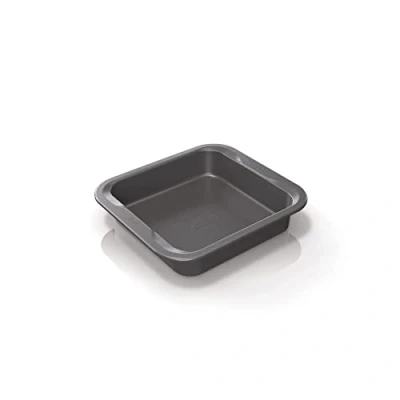 Immagine di Ninja Foodi ZEROSTICK B30408EUUK Teglia quadrata per torte, 22 cm, antiaderente, resistente, in acciaio alluminato, colore grigio