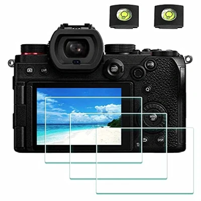 Immagine di ULBTER Pellicola proteggi schermo per Panasonic Lumix S5 e copertura hot shoe da 0,3 mm, durezza 9H, in vetro temperato, anti graffio, bolle [3 pezzi]