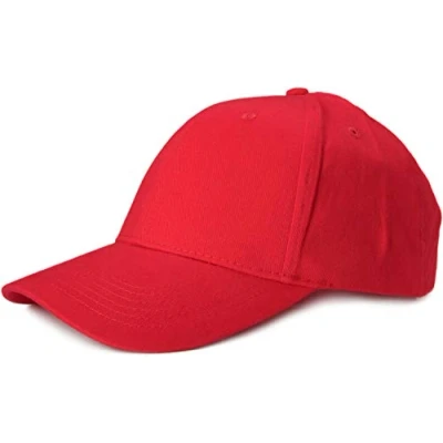 Immagine di styleBREAKER Cappellino da Baseball Unisex con Finitura Spazzolata, 6 Pannelli, Colore Unito, Chiusura Regolabile a Strappo 04023018, Colore:Rosso