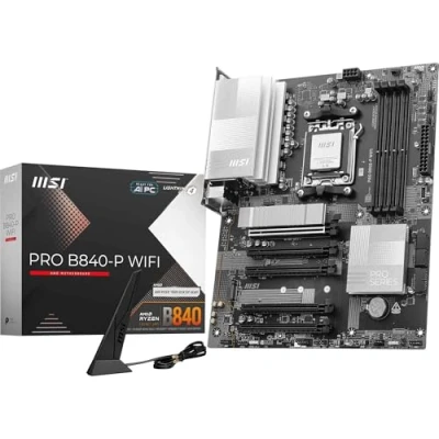 Immagine di MSI PRO B840 P WIFI Scheda Madre, ATX Supporta Processori AMD Ryzen 9000/8000 / 7000, AM5 Memoria DDR5 Boost (8000+ MT/s OC), PCIe 4.0 x16, M.2 Gen4, Wi Fi 7, 2.5G LAN