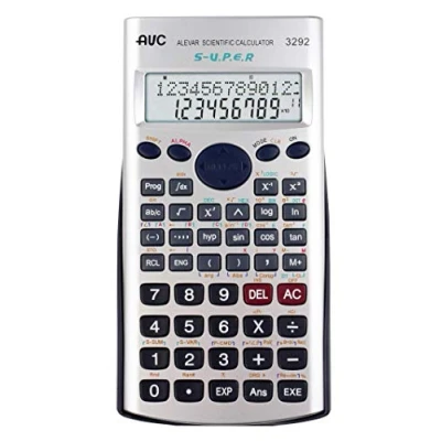 Immagine di AVC Calcolatrice Scientifica 10+2 Cifre, 279 Funzioni, Display 2 Linee e Custodia Rigida, Colore Argento