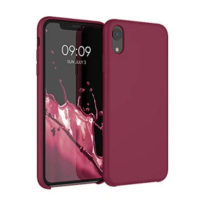 Immagine di kwmobile Cover per Apple iPhone XR Custodia Back Case Smartphone in Silicone TPU Protezione Gommata rosso rabarbaro