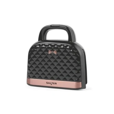 Immagine di Salter Sandwich Toaster Tostapane a forma di Borsa, antiaderente, profondo per snack, cuoce 2 panini tostati, griglia da 4 fette, controllo automatico della temperatura, manico tocco freddo, 750W