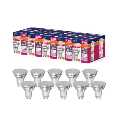 Immagine di OSRAM Valore a stella LED PAR16 per GU10 SCKEL, lampada riflettore, GL, 620 lumen, bianca diurna, 6500k, sostituzione lampadine 49 W convenzionali, non dimmerabile, pacchetto da 10
