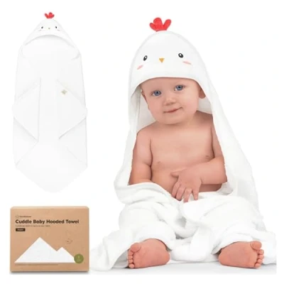 Immagine di KeaBabies Asciugamano con cappuccio per neonati Asciugamani in bambù bambini, ragazze, bambini piccoli, Extra assorbente e morbido bagno (Rooster)