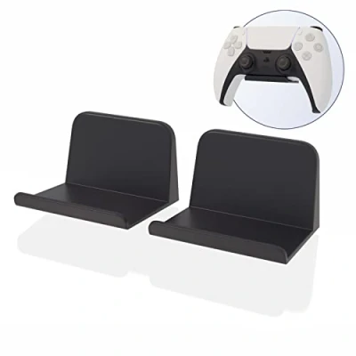 Immagine di sciuU Supporto da Parete per Controller/Cuffie, [Set di 2] Gancio Adesivo 3M, Accessori Universali Appendi Cuffie Game Gamepad PS5 / PS4 XBox/Nintendo, Senza Viti, Nero
