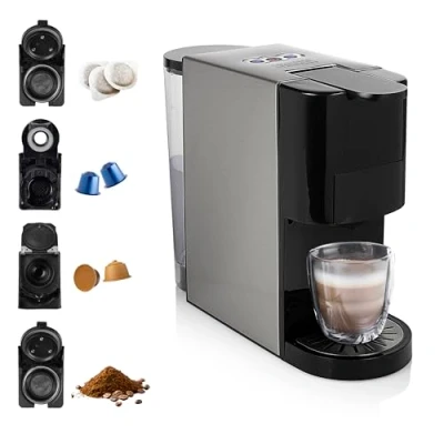 Immagine di Princess 249451 01.249451.01.001 Argento, Nero Macchina per caffè con capsule compatibile pad E.S.E., One Touch