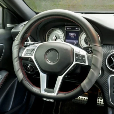 Immagine di SPARCO STEERING WHEEL COVER SPC1101L Coprivolante nero, grigio 37, 38cm PU (Poliuretano)