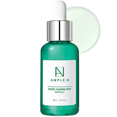 Immagine di CORÉANA AMPLE:N Centel Calming Shot Ampoule Siero viso lenitivo con Centella asiatica per calmare la pelle irritata e sensibile Sollievo dal rossore (30 ml)